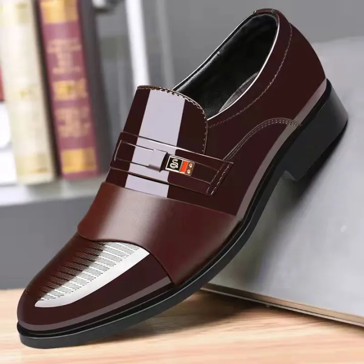 Luxury Leather Men Shoes for Wedding Formal Oxfords Business Casual Office Work Shoes for Men Classic Men's Pointed Dress Shoes